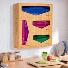 Load image into Gallery viewer, Bamboo Ziplock Bag Organizer 4 in 1 Food Storage Bag
