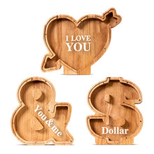 Load image into Gallery viewer, Wooden Letter Piggy Bank
