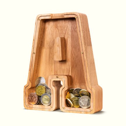 SummiDate Wooden Letter Piggy Bank-9